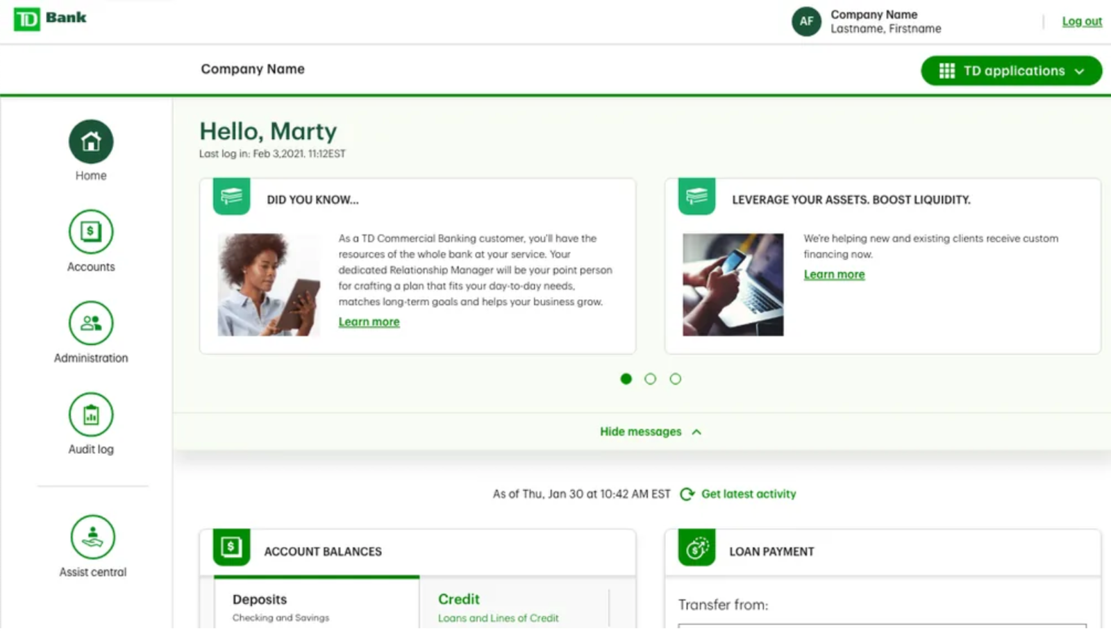 Canadian & U.S. Business Banking Platform