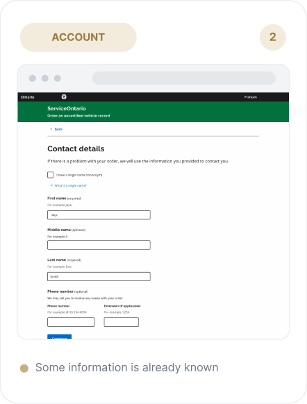 Account user — a more personalized experience based on saved information